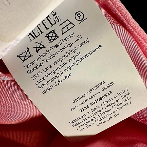 NWOT Moschino Couture Bubble Gum Pink 100% Virgin Wool Crepe Textured Skirt Sz 6 - Picture 10 of 13